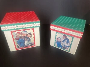 Vintage 1998 Raggedy Ann and Andy Large Storage Box - Simon & Schuster Boxes - Picture 1 of 5