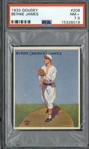 1933 Goudey #208 Bernie James - PSA 7.5