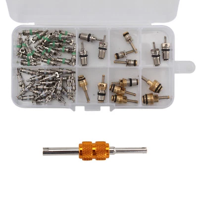 Auto Car Air Conditioning Valve Core A/C System Caps Kits Remover Tool for R134a - Imagem 1 de 4