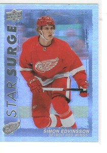 2023-24  UPPER DECK UD STAR SURGE # SS-13 SIMON EDVINSSON DETROIT RED WINGS