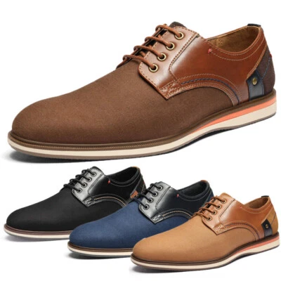 Zapatos informales forrados de cuero para hombre con cordones zapatos Oxford de vestir formales Foto 1 de 4