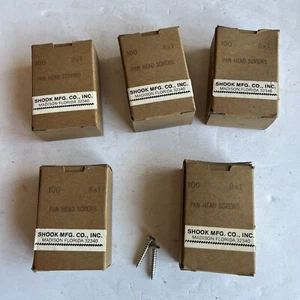 NOS Shook Mfg Co Pan Head Screws 5 Boxes 100 8 x 1" - Picture 1 of 4