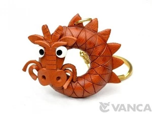 Dragón Hecho a Mano 3D Cuero (L) Llavero Dije *VANCA* Hecho en Japón #56143 - Imagen 1 de 12