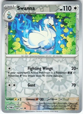 Swanna 140/167 Pokemon SV06: Twilight Masquerade Reverse Holo Uncommon NM - Image 1 of 2