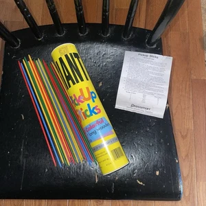 GIANT PICK-UP STICKS 28 CLASSIC COLORFUL 9 3/4" WOOD STICKS NEW - Picture 1 of 4
