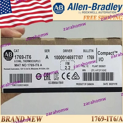 Brand New AB 1769-IT6/A CompactLogix 6 Pt Thermocouple Module 1769IT6 serA US - Image 1 of 4