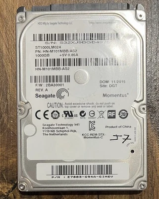 Disque Dur Portable SEAGATE 2.5" 1To - ST1000LM024 - Testé 100% Fonctionnel J7 - Photo 1/2