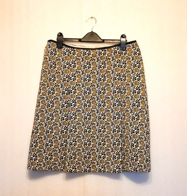 Laura Ashley Pencil Skirt  Gold floral design Size 14 - Image 1 of 4