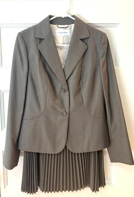 Traje de mujer Calvin Klein talla 8 2 piezas falda plisada blazer carrera oficina femenino  Foto 1 de 4