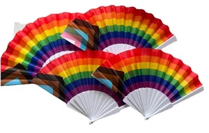 Pride Handfächer 4er Set | Regenbogenflagge Fan Pride Day Zubehör - Bild 1 von 5