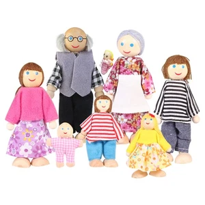 8 Pezzi Bambola Personaggio Giocattoli Bambino Neonato Piccole Persone Figure Bambini Figurine - Foto 1 di 12