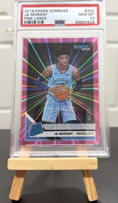2019–20 Panini Donruss Ja Morant рейтинг дебютант розовый лазер /50 #202 PSA 10 Grizz - Изображение 1 из 2