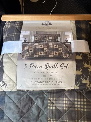 New Cabin Style 3 Piece Quilt Set with 2 Standard Shams - Image 1 of 4