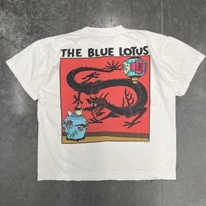 Camiseta Mediana Vintage Años 90 Las Aventuras de Tintín El Loto Azul - Imagen 1 de 6