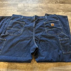 Carhartt B13DST Mens Carpenter Denim Work Jeans Size 44X30 Dungaree Fit - Picture 1 of 7