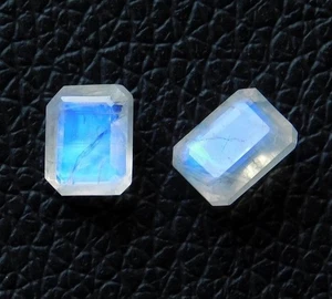 AAA Natural Rainbow Moonstone Octagon Cut Loose Gemstone For Making All Jewelry - Picture 1 of 24