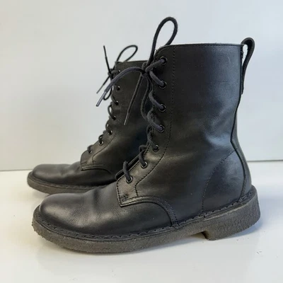 Clarks Originals Desert Mali Botines de Combate de Cuero Negro para Mujer Talla 6.5 Foto 1 de 4