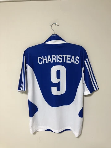 Vtg Greece #9 Charisteas 2004 Home Football Shirt Soccer Euro Jersey Size 'XL' Cover