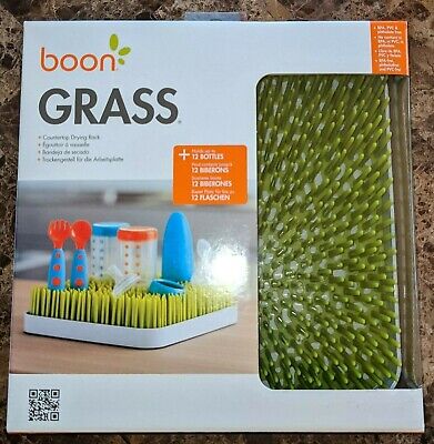 Boon Grass Countertop Drying Rack Drip Tray Holds 12 Baby Bottles Accessories • 7.95$