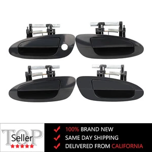 Door Handle Smooth Black Exterior Outside Outer for Nissan For Altima 2002-2006 - Picture 1 of 10