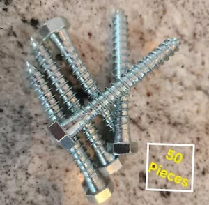 Zink Sechskantschraube 9/16 Sechskantgröße 3/8 Gewinde x 3,0" Länge, 50 Stück - Bild 1 von 1