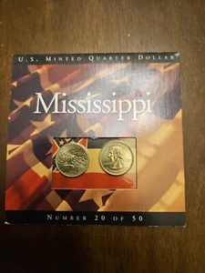 US Minted Quarter Dollar Mississippi Numbered Coin Set Sealed 20 Of 50 - Picture 1 of 1