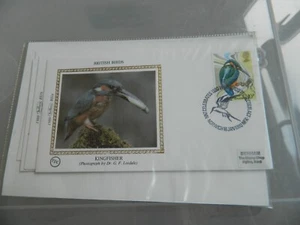 GB QEII FDC BENHAM SILKS FIRST EVER SET BIRDS QUARTET OF 1980 - Picture 1 of 4