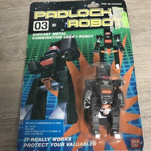 Vintage 1985 Bandai Padlock Robot 03 Metal Joe MJ-03 MIP Transformer Combo Lock - Picture 1 of 2