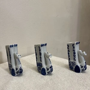 3er Set Keramik Elefanten - blau und weiß - Bild 1 von 9
