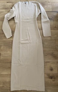 NUEVO VESTIDO ZARA BOUCLE 100% LANA BEIGE LARGO TALLA EXTRA PEQUEÑO XS - Imagen 1 de 9