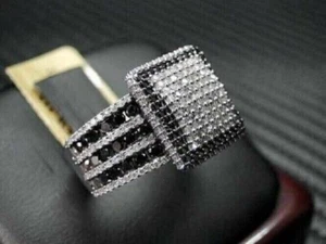 2.50 Ct Round Cut Simulated Black Diamond Engagement Ring 14k White Gold Plated - Picture 1 of 9