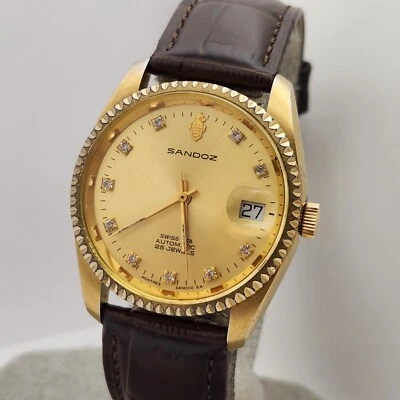 Vintage Sandoz men's automatic watch 25Jewels ETA 2824 Swiss Made 1980s - Image 1 of 4