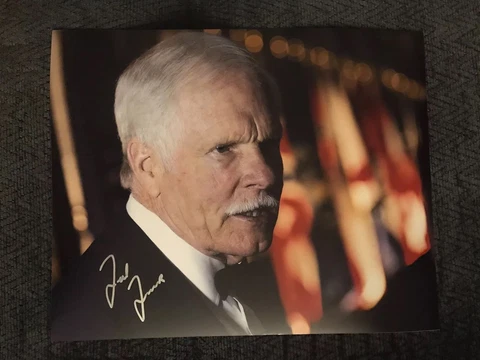 Ted Turner Signed 8x10 Photo Autographed Atlanta Braves TBS TNT Television Cover