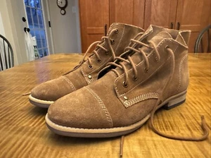 Diba Eli Suede Lace Up Ankle Boots Cognac Brown Boho Grannycore Prairie, 6.5M - Picture 1 of 8