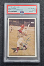 DEL ENNIS Signed Baseball Card-PHILADELPHIA PHILLIES-WHIZ KIDS-PSA