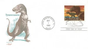 TYRANNOSAURUS-FIRST DAY ISSUE-LAKE BUENA VISTA,FL.OCT 1 1989 - Picture 1 of 2