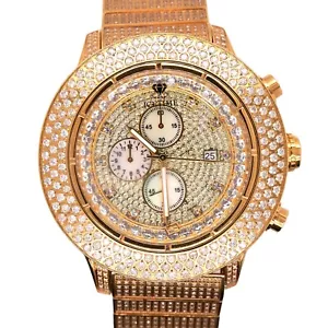 IceTime Crown II Men's Automatic Steel Watch Iced Out 12 Carat Diamonds - Picture 1 of 10