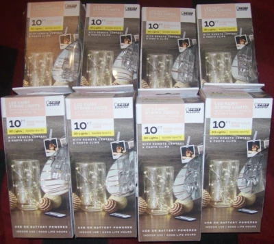 8 Boxes 10ft LED Fairy String Lights Battery Operated & Remote (B32) - Image 1 of 4