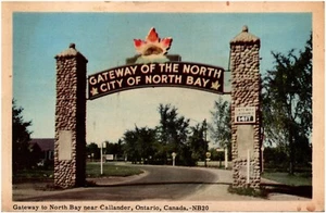 Gateway to North Bay near Callander Ontario Canada 1930s Postcard Unused - Picture 1 of 2