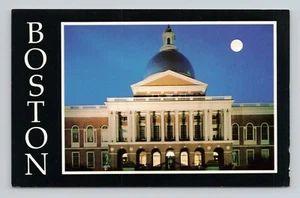 Postcard State House At Twilight Beacon Hill Head Of Park Street Boston MA - Afbeelding 1 van 2