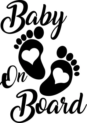 VINYL VIBES UK Baby on board cute footprints Car,Van,Window,Bumper Vinyl Sign Decal Sticker