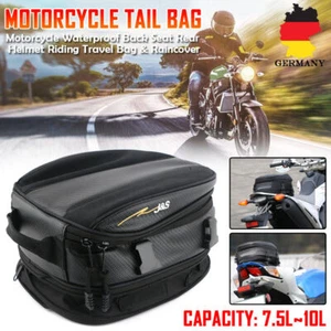 Motorrad Hecktasche Wasserdicht Hinten Koffer Rücksitz Pack Schwarz Gepäcktasche - Bild 1 von 12