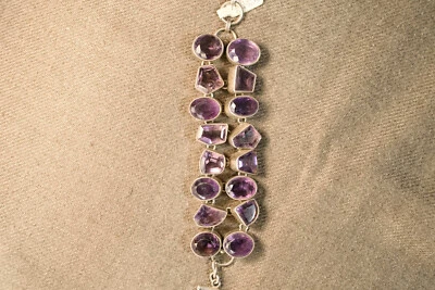 bracciale indiano in  argento con ametista bb183 - Immagine 1 di 4