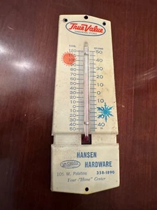 Vintage TRUE VALUE Baumärkte Werbung Wand Thermometer Schild Pfalz - Bild 1 von 4