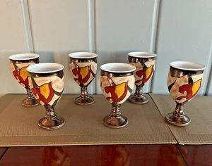 TriUshi Studio 6 COPAS DE VINO (Vidrio) Cáliz ARTE CERÁMICA BÚLGARA Evgeni Ivanov - Imagen 1 de 14