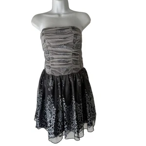 Ruby Rox Dress Y2k 3 Silver Black Straples Glitter Party Fairy Grunge Whimsigoth - Picture 1 of 8