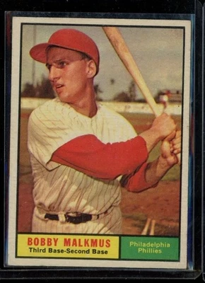 1961 Topps #530 Bobby Malkmus Phillies Lower Left Corner Ding VG-EX LOOK! - Image 1 of 2