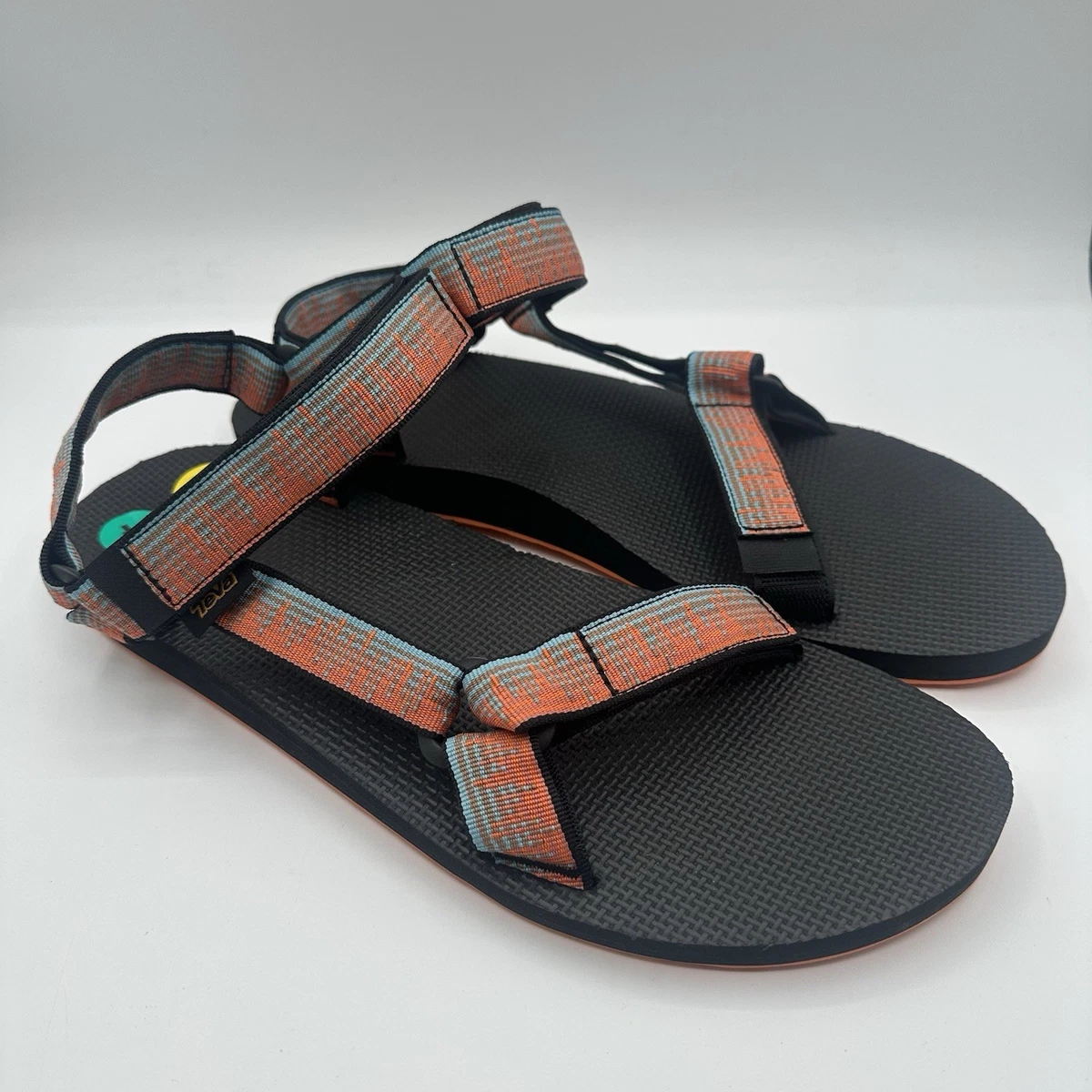 TEVA Original Universal Sandals Mens‎ Sz 14 Carrot Orange/Blue Adjustable Sport Teva Original Universal Revive Sport Sandals (For Men  main image 3