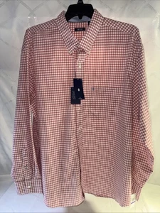 Izod Shirt Mens 2XLT Button Down Checked NWT Faded Rose - Picture 1 of 12