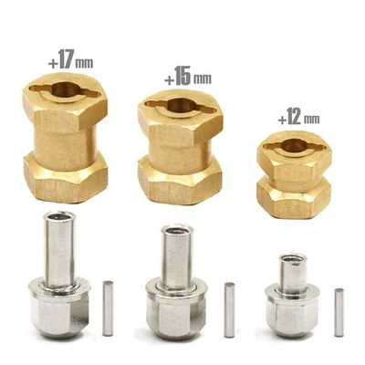 Heavier Brass Wheel Hex Extended Adapter For Axial SCX10 90046 D90 1/10 RC Car B - Image 1 of 4